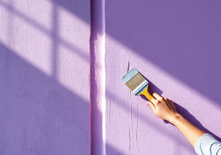 Application d'un enduit décoratif à la lisseuse sur un mur